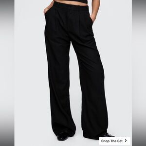 GAP Black Wide-Leg linen Pants